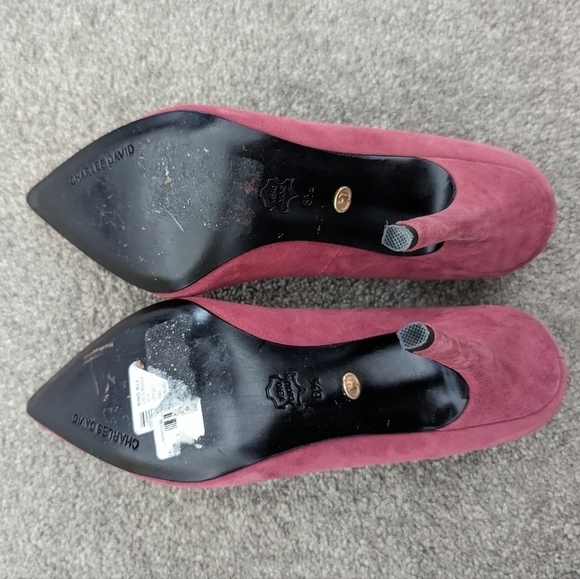 Charles David burgundy suede high heels size 8.5 - Picture 8 of 9